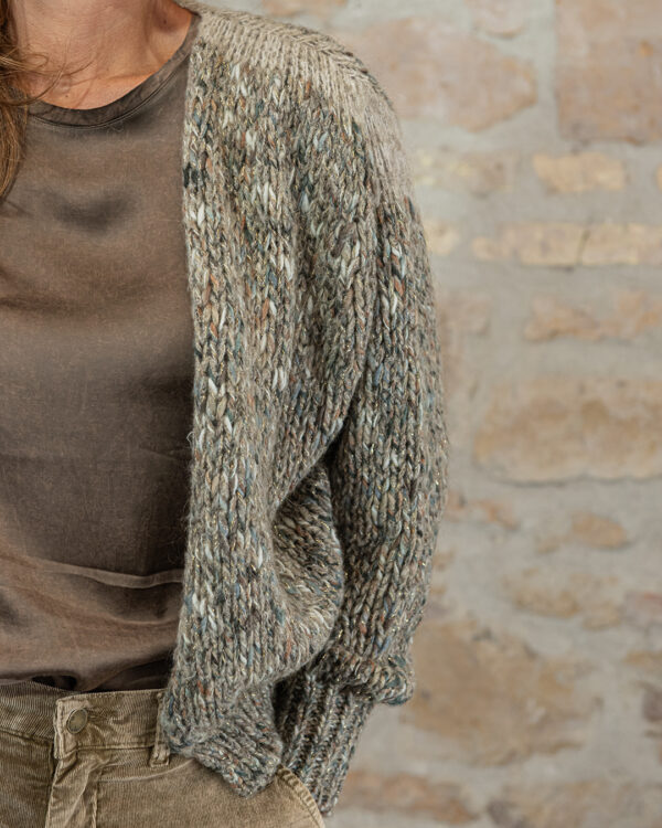 Cardigan Sabbia Lurex | DIEGO ZORODDU