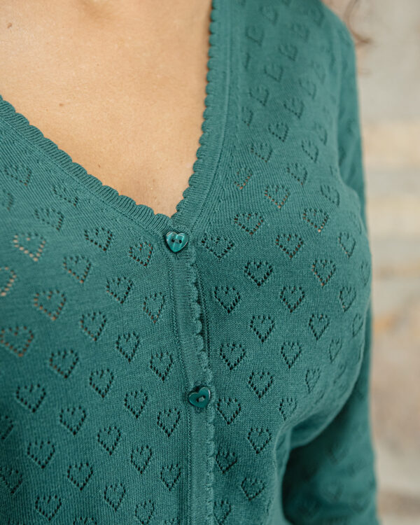Cardigan Cuori Smeraldo | DIEGO ZORODDU