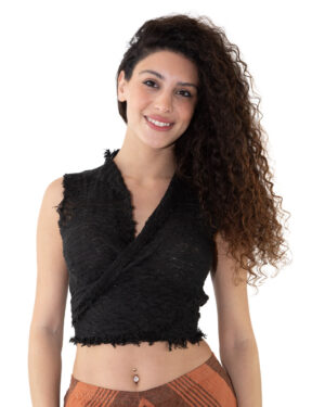 Top Amina Lino Nero | DIEGO ZORODDU