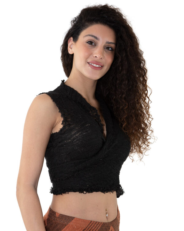 Top Amina Lino Nero | DIEGO ZORODDU