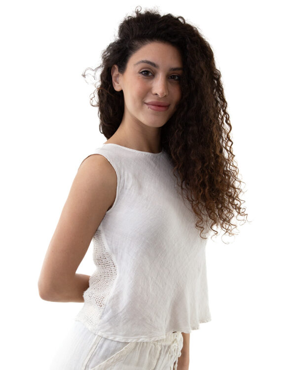 Top Irene Lino Latte | DIEGO ZORODDU