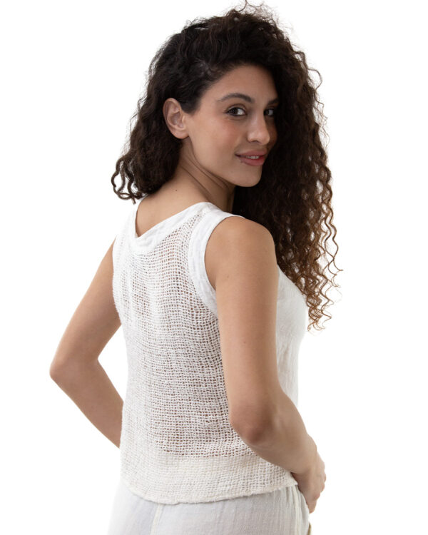 Top Irene Lino Latte | DIEGO ZORODDU