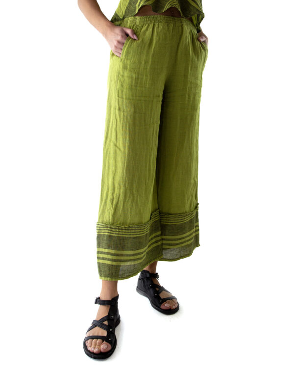Pantalone Cassandra Lino Lime | DIEGO ZORODDU