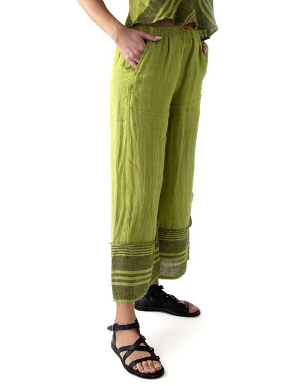 Pantalone Cassandra Lino Lime | DIEGO ZORODDU