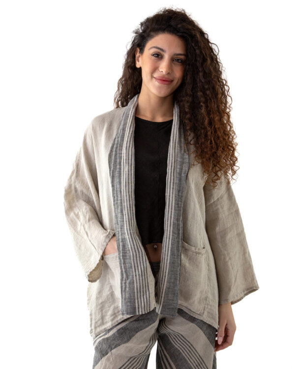 Giacca Kimono Lino Naturale | DIEGO ZORODDU