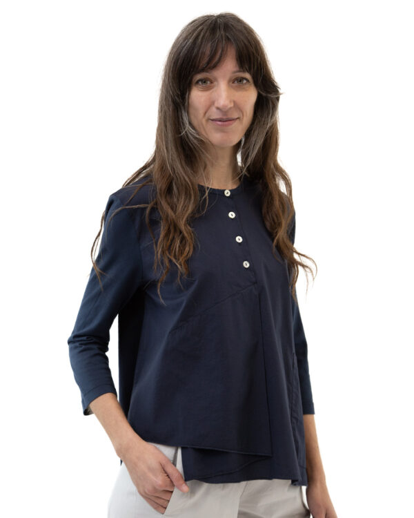 Blusa Cora Blu Navi | DIEGO ZORODDU
