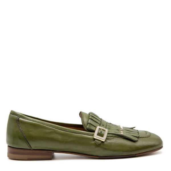 Mocassino Frange Nappa Verde | DIEGO ZORODDU