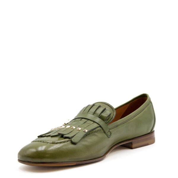 Mocassino Frange Nappa Verde | DIEGO ZORODDU