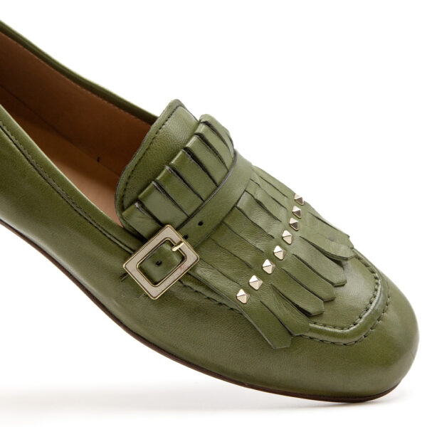 Mocassino Frange Nappa Verde | DIEGO ZORODDU