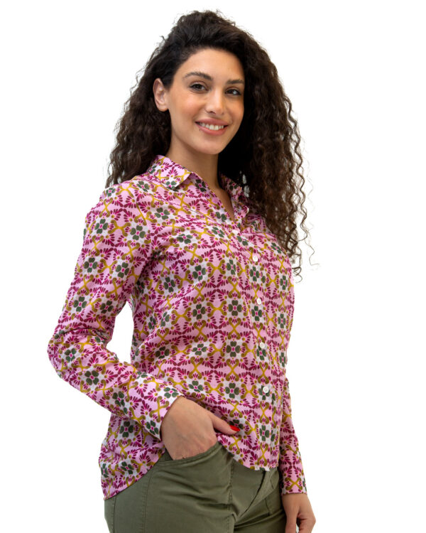 Camicia Andrea Fiori Rosa | DIEGO ZORODDU