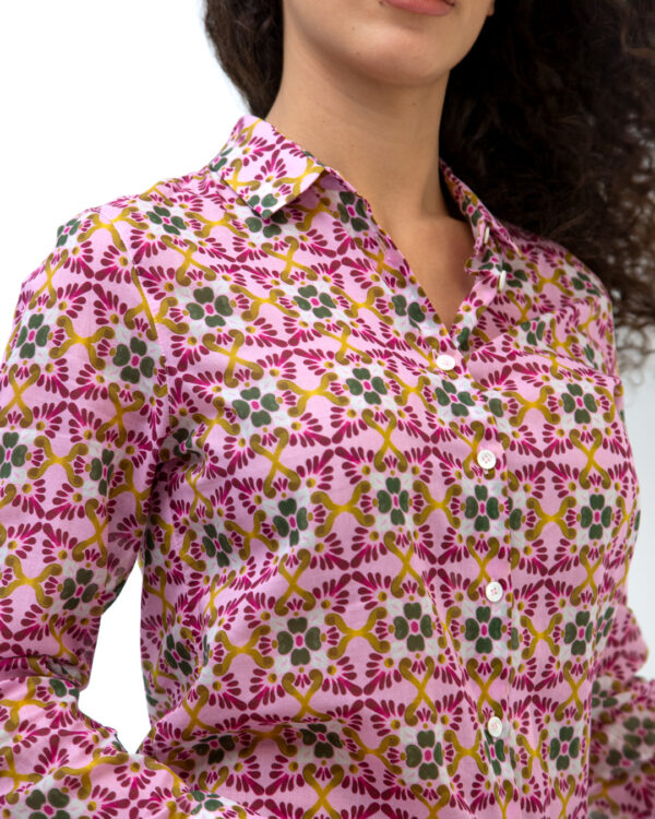Camicia Andrea Fiori Rosa | DIEGO ZORODDU