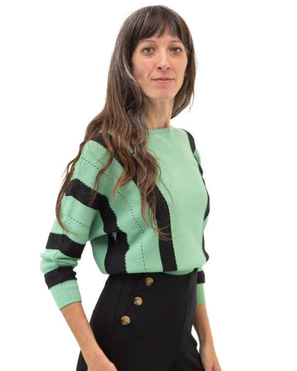 Maglia Daria Menta e Nero | DIEGO ZORODDU