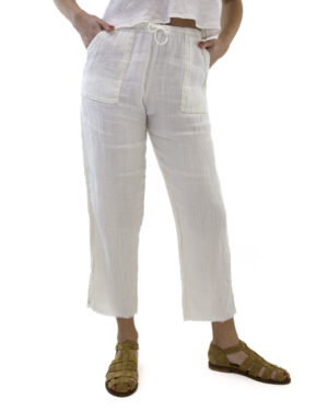 Pantalone Cora Lino Latte | DIEGO ZORODDU