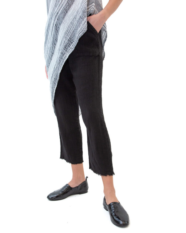 Pantalone Cora Lino Nero | DIEGO ZORODDU