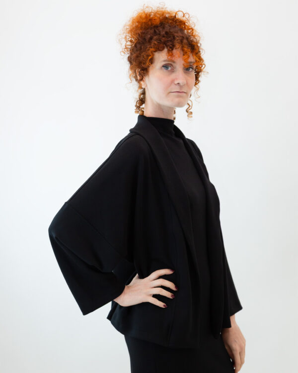 Cardigan Kimono Nero | DIEGO ZORODDU