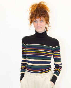 maglia dolcevita rigata