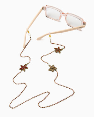 occhialina fiori rosso perla