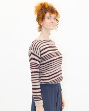 maglione rigato cipria