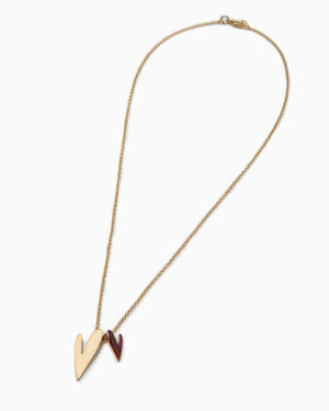 collana due cuori rosso scuro