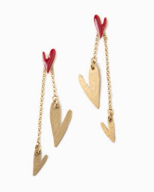 pendenti tre cuori rossi