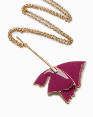 collana papavero rosa