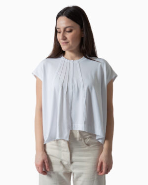 T-Shirt Pieghe Bianca | DIEGO ZORODDU