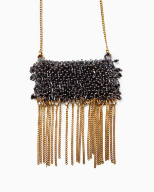 collana rettangolo oro e nero