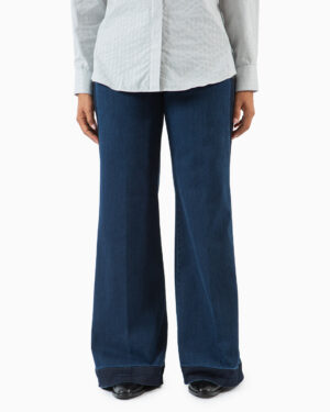 pantalone flaire blu