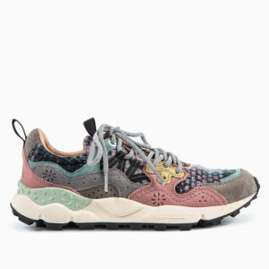 flower mountain yamano 3 suede/fabric grey purple multi