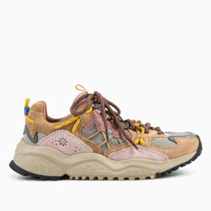 flower mountain yamabushi suede/nylon cognac taupe pink