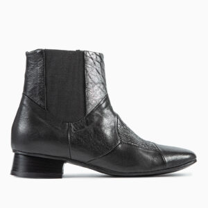 stivaletto mix argento e nero